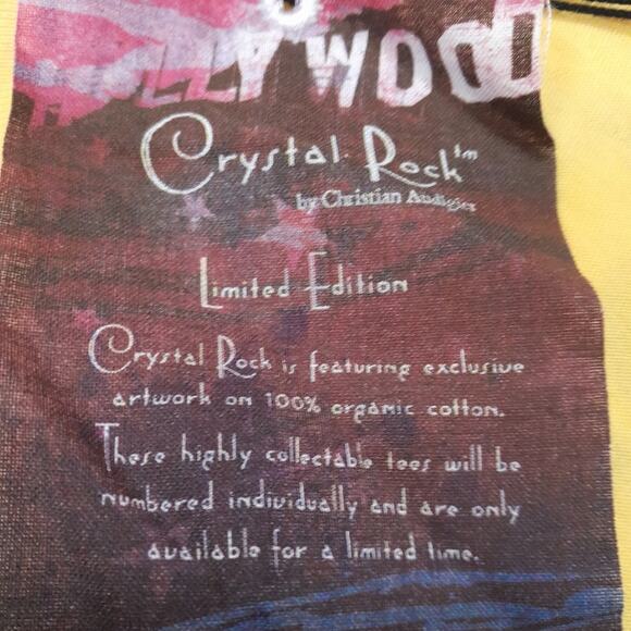 Christian Audigier Crystal Rock Jamaica Peace Top Women L Y2Kstyle Y2K Hippy - Picture 6 of 12